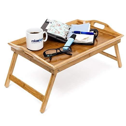 Laqué Avec Transport Pliable X 52 De P25 33 Lit Plateau Pliant H Poignées Petit En Déjeuner Au L Cm Tablette Bambou Bois f7Yyvb6gI
