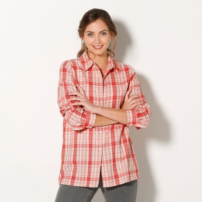 Orange Chemise Carreaux Flanelle Achat Corail Vente Blancheporte f4ZF4wq