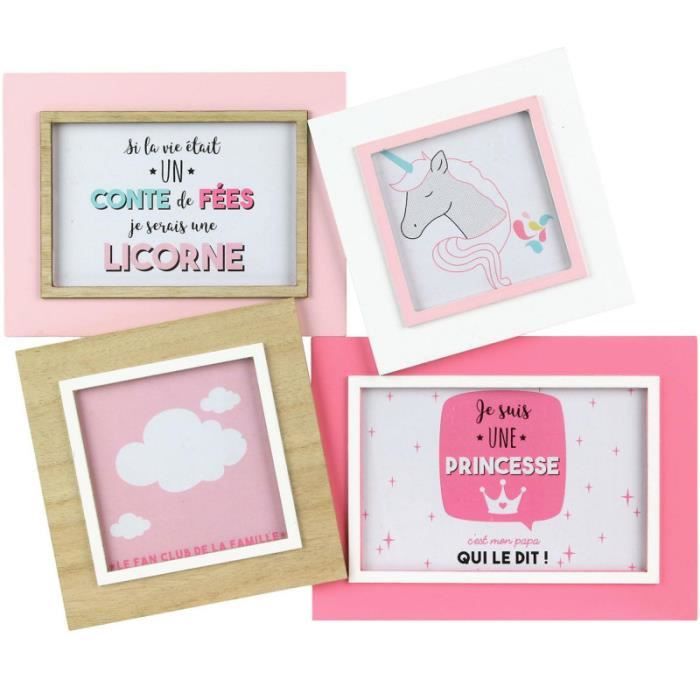 THE HOME DECO FACTORY Cadre photo pêle-mêle Kids - 34,2x1,5x27,2 cm - Rose