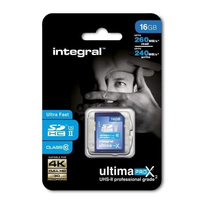 Integral UltimaPro X2 Carte Mémoire SDHC 16 Go Classe 10