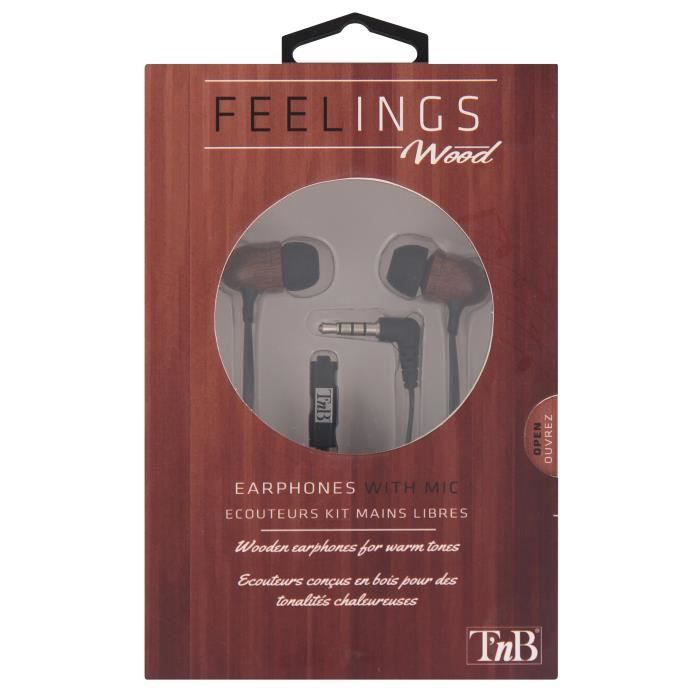 T'NB Feelings Ecouteurs intra-auriculaire - Bois