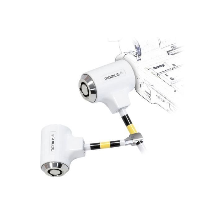 MOBILIS Cable de securite a Cle Twin Security Lock 15 m Blanc