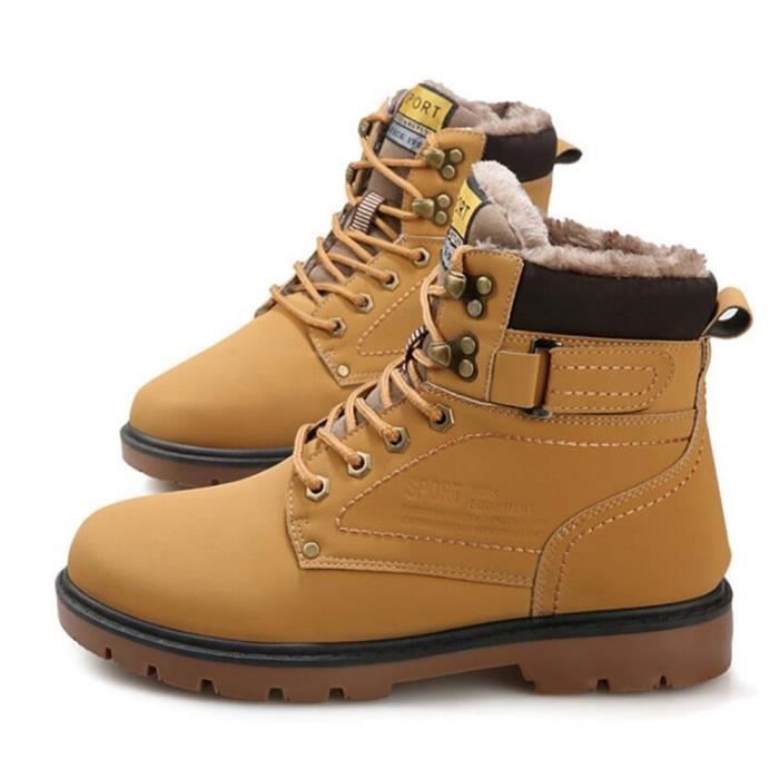 Dtg Marron Bottine 46 Hommes Casual Hiver noir Comfortable xz013jaune Martin jaune Peluche YUTaqY