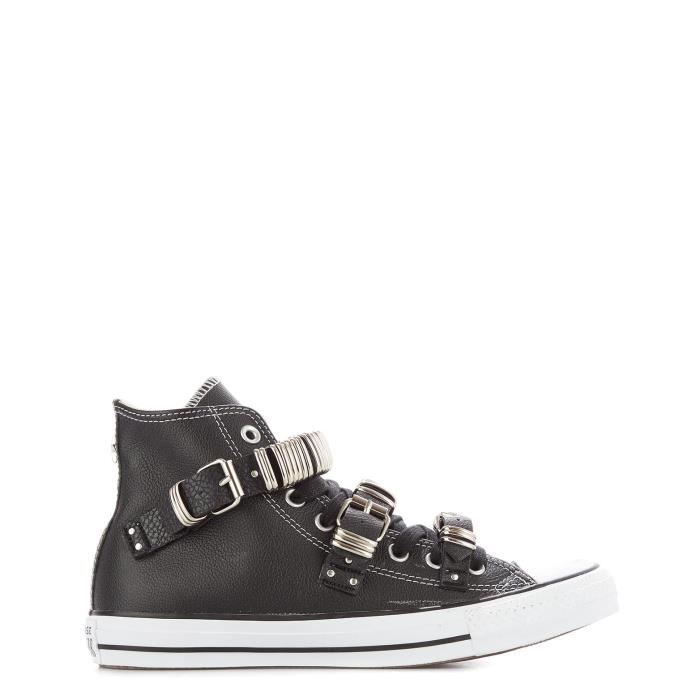 converse montante noir cuir femme converse montante noir cuir femme