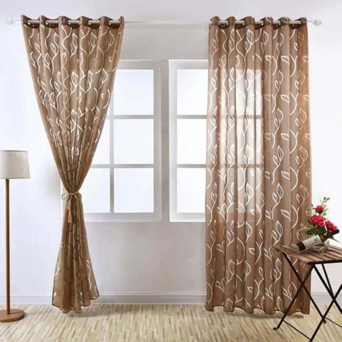 2x Rideau Voilages Essaouira Feuillet 1*2.5m Marron clair - Achat ... 2x Rideau Voilages Essaouira Feuillet 1*2.5m Marron clair - Achat ...