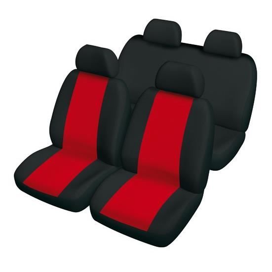 SENSATION Housses - Universelles - TU en maille noir et rouge
