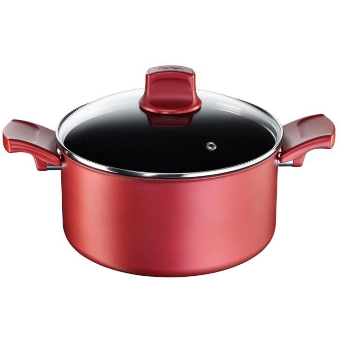 TEFAL CHARACTER Faitout + Couvercle C6824602 Tous feux dont induction rouge surprise