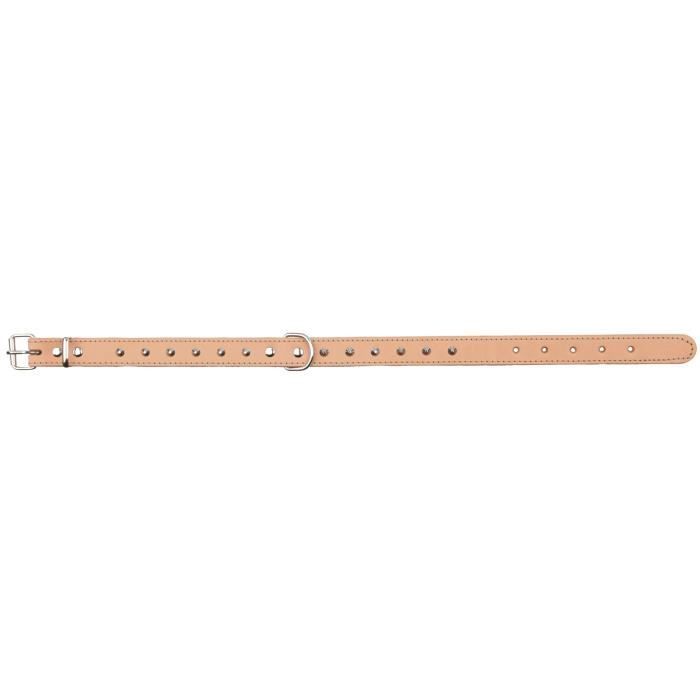 TRIXIE Basic collier avec rivets - M-L : 38-48cm / 22m - Naturel
