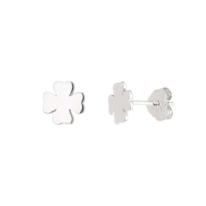 MONPLAISIR Boucles d'Oreilles Argent Fin 925/1000 Trèfles