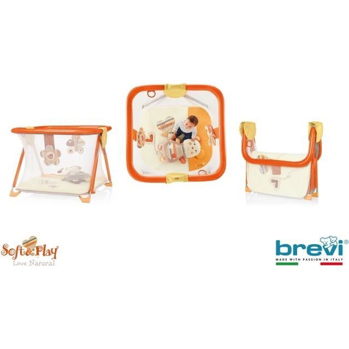 BREVI Parc bébé Soft & Play Activity center Love Naturel