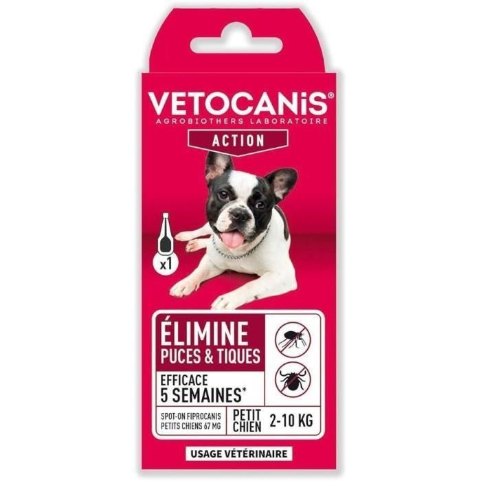 VETOCANIS Pipette Spot-on Fipronil - Pour petit chien