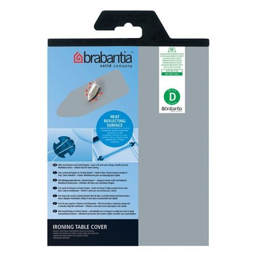 BRABANTIA Housse pour table à repasser - 135 x 45 cm - Gris métallisé