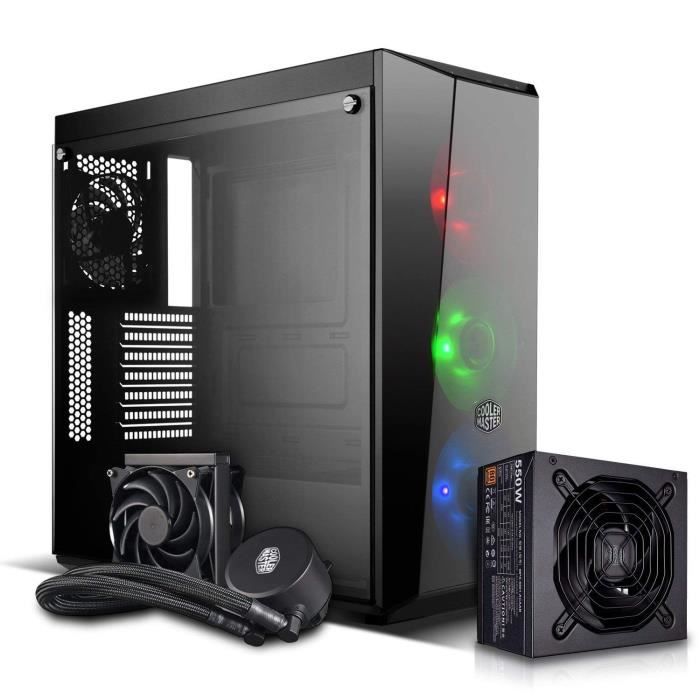 COOLER MASTER Boîtier PC MasterBox Lite 5 RGB + MWE 550 + ML120