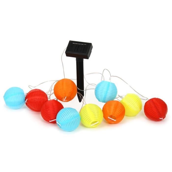 Smartwares Guirlande lumineuse solaire dexterieur 10 boules multicolores Fiesta