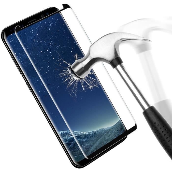 THOR Vitre trempée Edge to Edge pour Galaxy S8 - Noir
