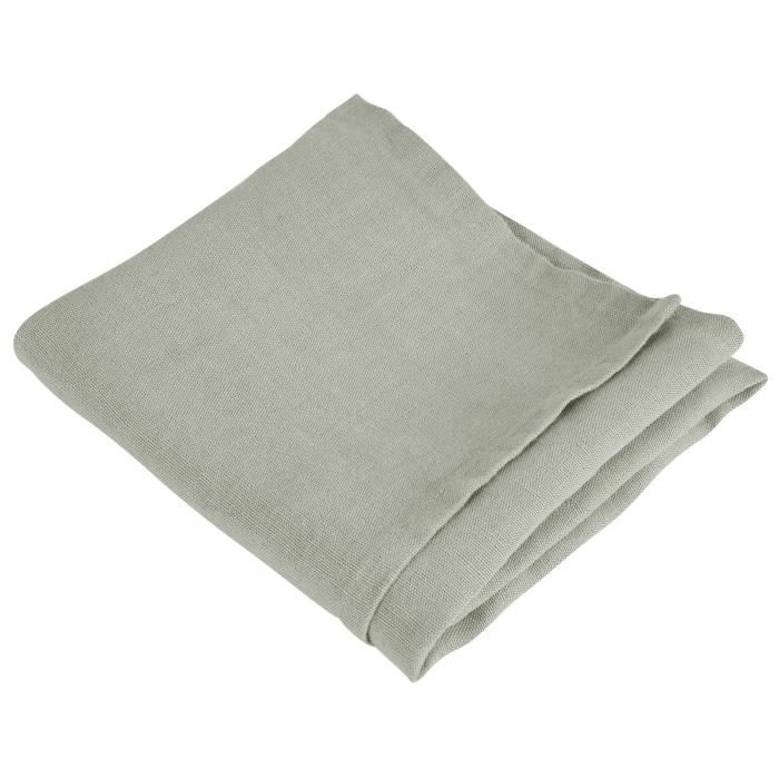 VENT DU SUD Serviette de table SYMPHONIE en lin - 50 x 50 cm - Vert jade