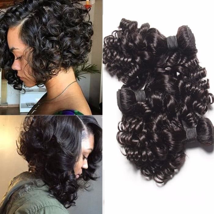 3 Piece 8 Pouces tissage cheveux naturel Bresilien humains 