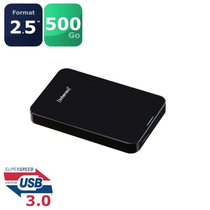 Disque dur externe 2.5 500Go   Interface USB3.0   Vitesse de lecture