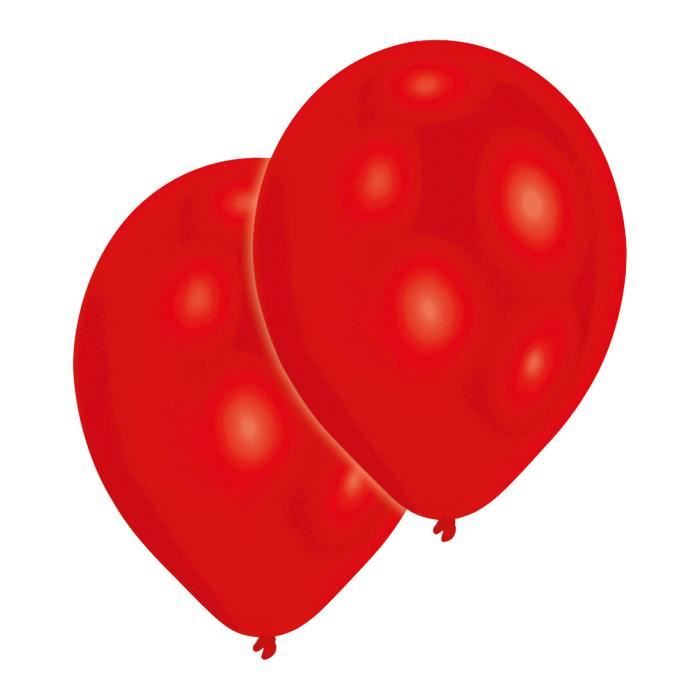 AMSCAN Lot de 10 Ballons en latex Premium 27,5 cm/11'' - Rouge