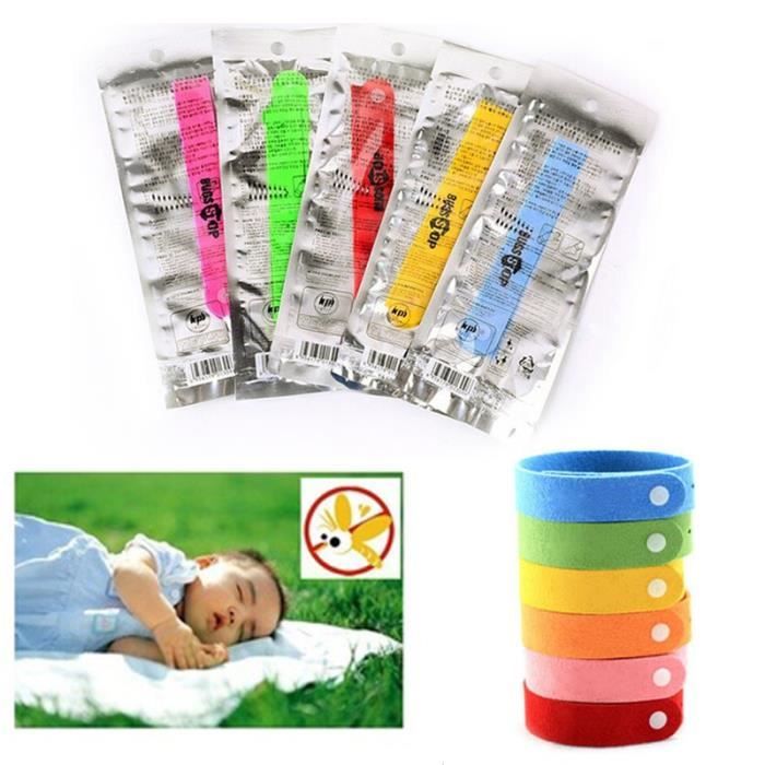 ANTI,MOUSTIQUE Lot de 10 pcs Bracelets Anti Moustiques Insectes P