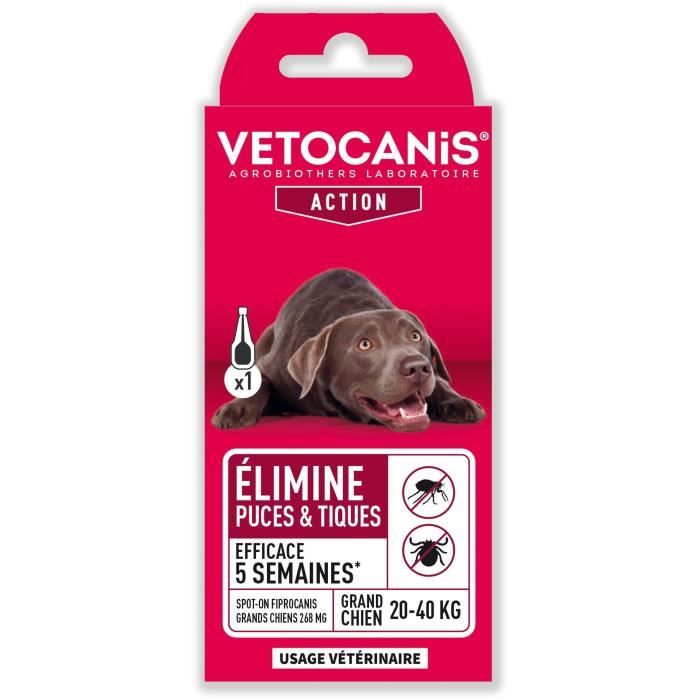 VETOCANIS Pipette Spot-on Fipronil - Pour grand chien