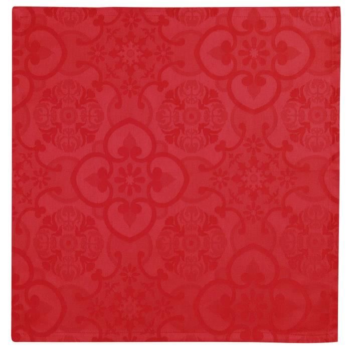 VENT DU SUD Lot 6 serviettes de table jacquard FARO - 47x47cm - Rubis