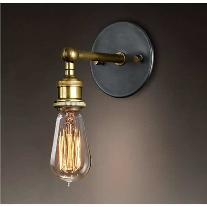 E27 Rétro Edison Applique Murale En Laiton Lampe Vintage Pour Extérieur