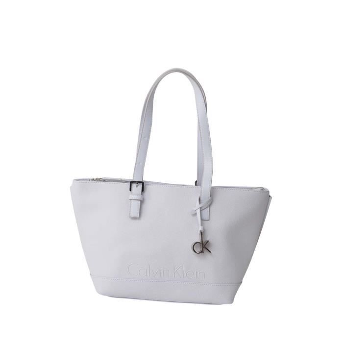 CALVIN KLEIN Sac shopping K60K601118 - MELISSA MEDIUM TOTE Blanc Femme