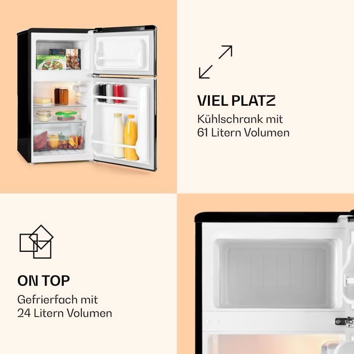 Klarstein Monroe Black Combiné réfrigérateur2
