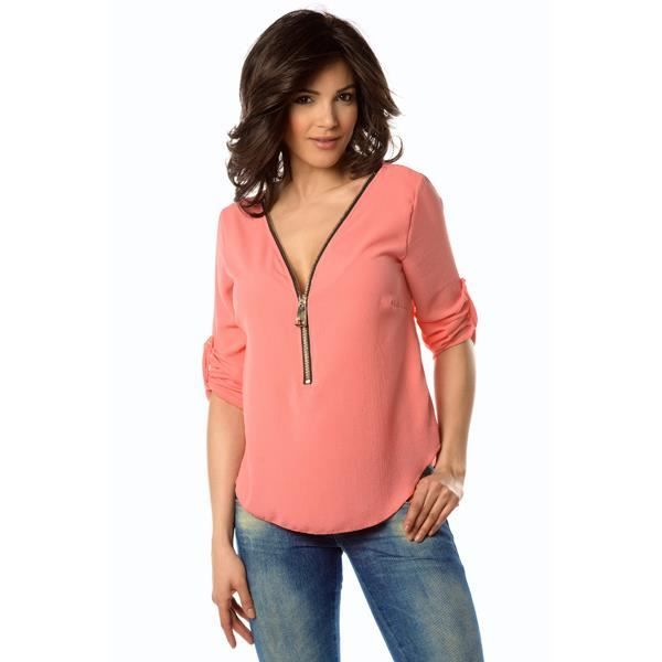 Avec Col Chemise Zippe Chemise Femme Femme Col Zippe Chemise Femme Avec 6gbfY7y