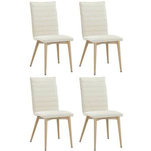 Cher Chaises Lot Vente Beige Achat Tissu 4 Pas W9HI2YED