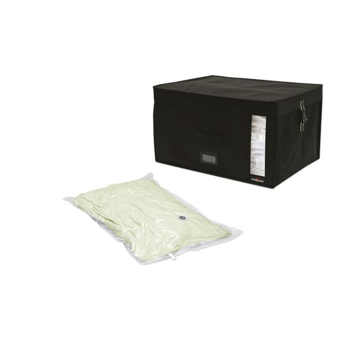 COMPACTOR Coffre de compression 150 L + 2 housses Taille S - Noir et transparent