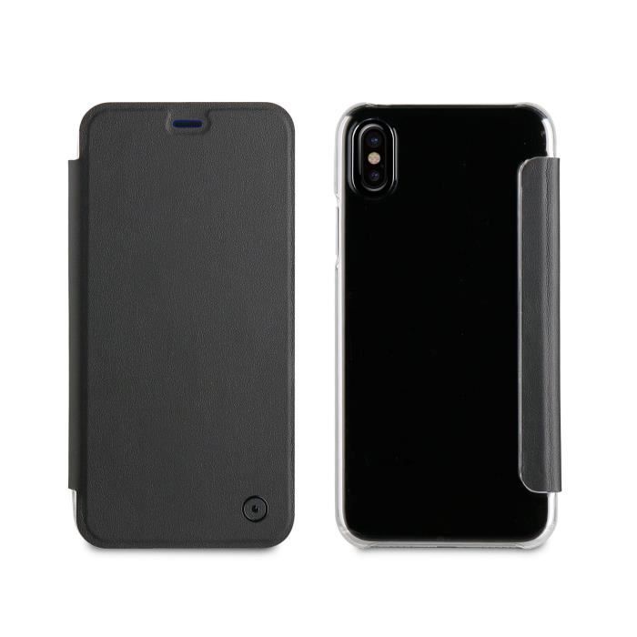 MUVIT coque Etui de protection folio avec poche pour smartphone - Noir - Apple Iphone X