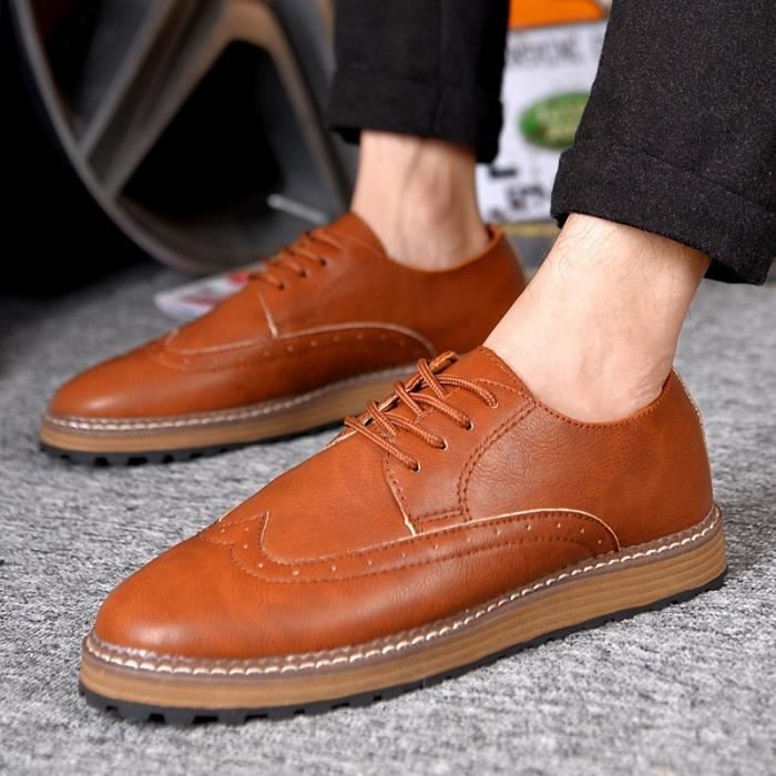 bleu42 Richelieu Casualbleu42 Rétro Fashion Dress En Chaussures Lacets Classiques à Hommes Cuir Business Oxford Flats r6rwCqO