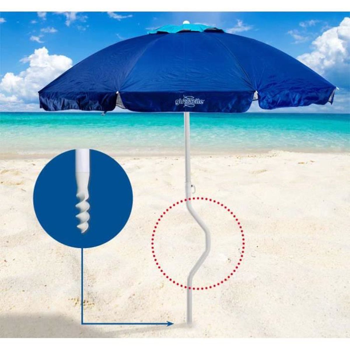 Parasol De Plage Leger Visser Protection Uv Girafacile 200