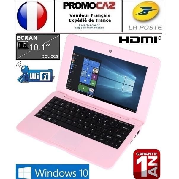 - PC Portable Netbook rose écran 10.1, Windows 10, - OrdinateurPasCher