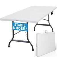 MEUBLE DE CAMPING Table pliable en plastique Blanc 76 x 182 cm PARTY MEUBLE DE CAMPING Table pliable en plastique Blanc 76 x 182 cm PARTY