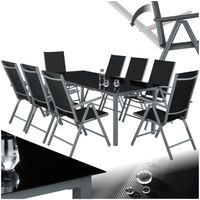 SALON DE JARDIN TECTAKE Salon de Jardin avec 8 Chaises Pliantes et SALON DE JARDIN TECTAKE Salon de Jardin avec 8 Chaises Pliantes et