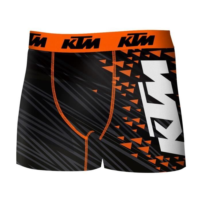 FREEGUN Boxer KTM - Microfibre - Homme - Noir, blanc et orange