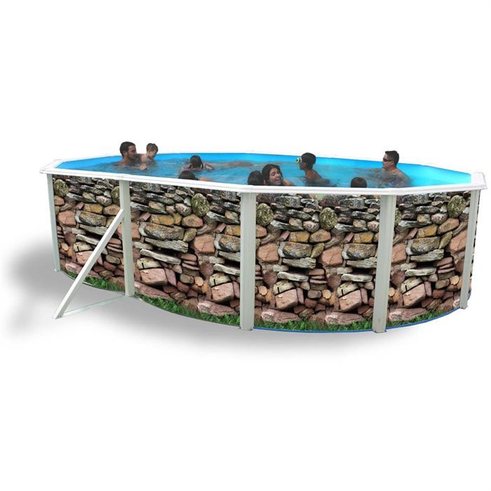 MUR Piscine en acier ovale 550x366x120