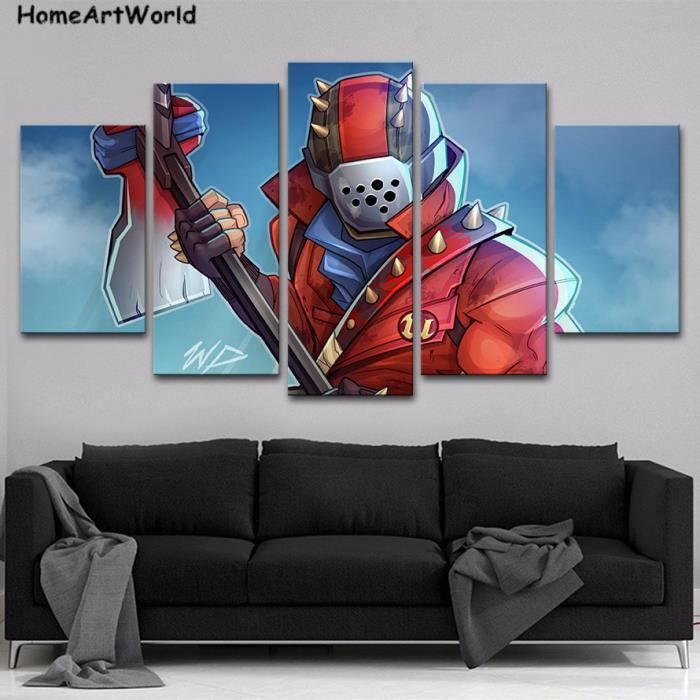 sans cadre moderne mur art toile modulaire affiche 5 pieces photos fortnite jeux peinture decor a la maison - maison moderne fortnite