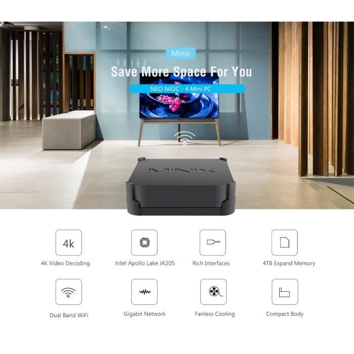 MINI PC Minix NeoN42C-4 - DDR4 4Go -ROM 32Go -SSD3