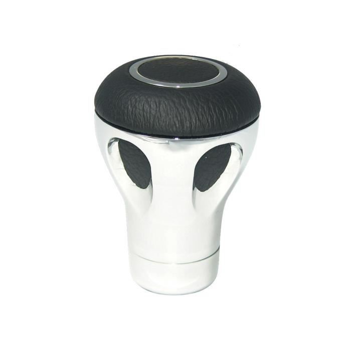 Pommeau sport - Aluminium chromé - Cuir véritable