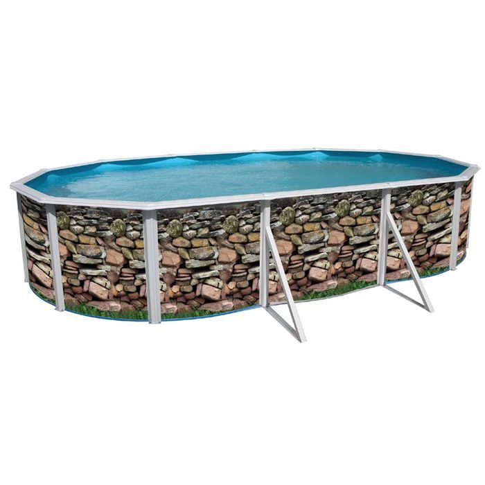 MUR Piscine en acier ovale 640x366x120