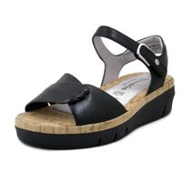 SANDALE - NU-PIEDS TAMARIS, sandale femme, grand confort, cuir noir, SANDALE - NU-PIEDS TAMARIS, sandale femme, grand confort, cuir noir,