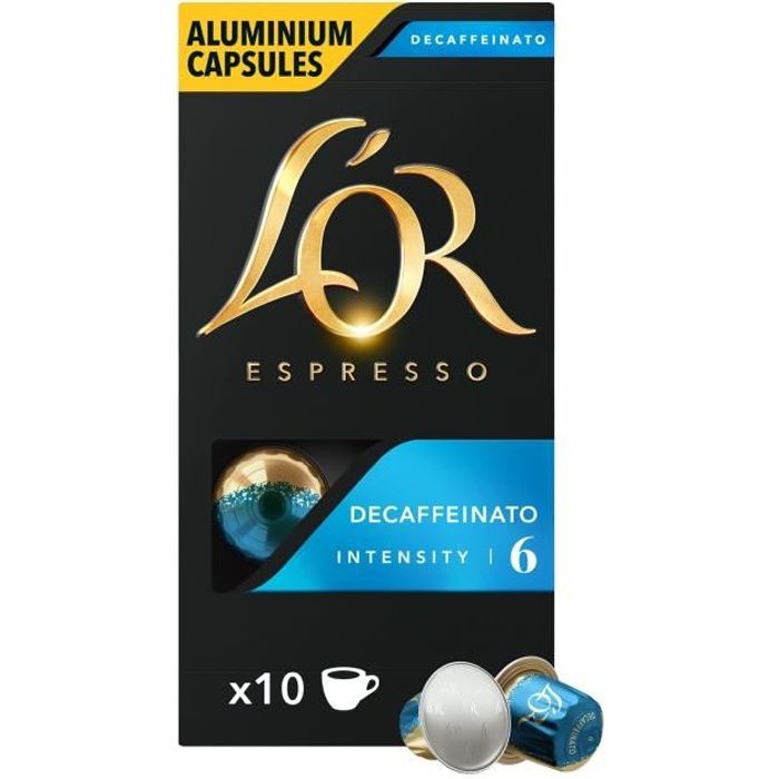 10 capsules L'Or Espresso Decaffeinato 10 compatibles Système Nespresso ®