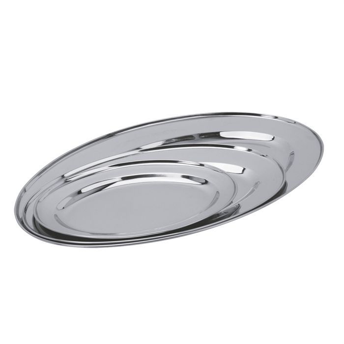 Lot de 3 plats de présentation ovales inox EQUINOX