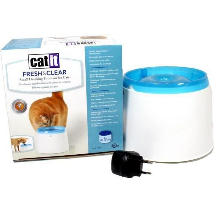 Fontaine à eau compacte pour chat 2 L