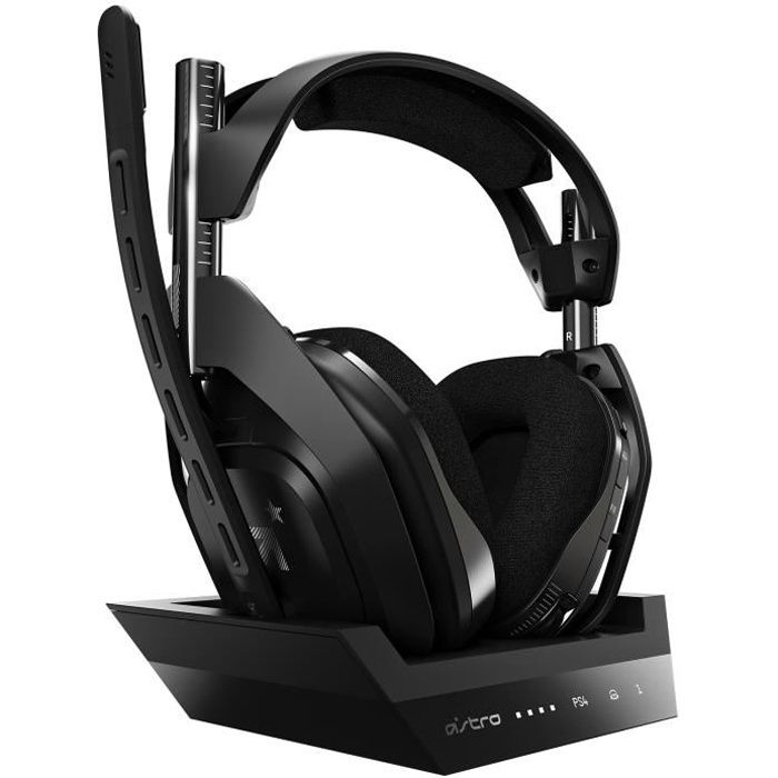 ASTRO Casque Gaming A50 + Base Bleu et Noir - Compatible PS4