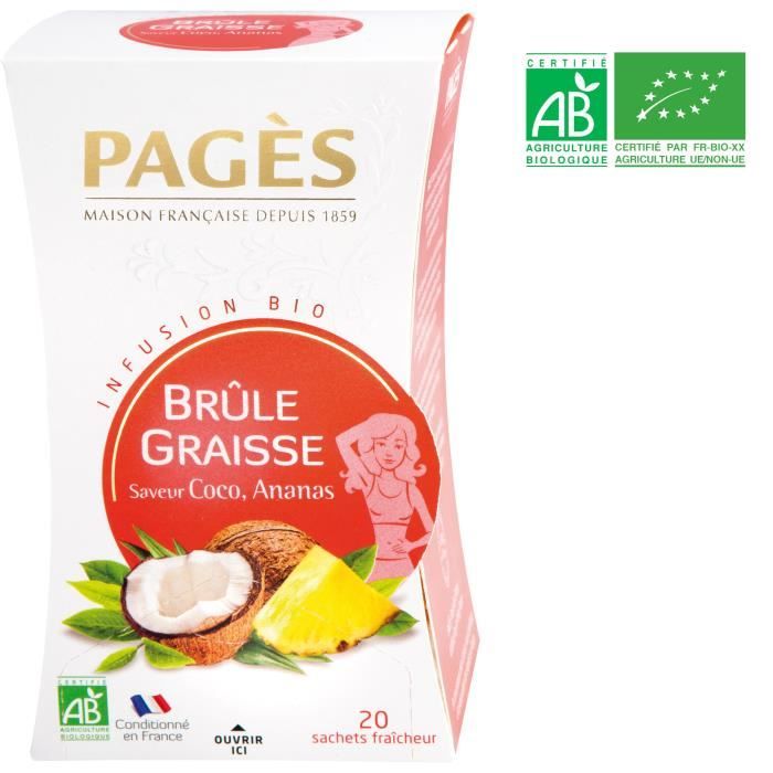 PAGES Infusion Brûle Graisses - Coco, Ananas - Bio